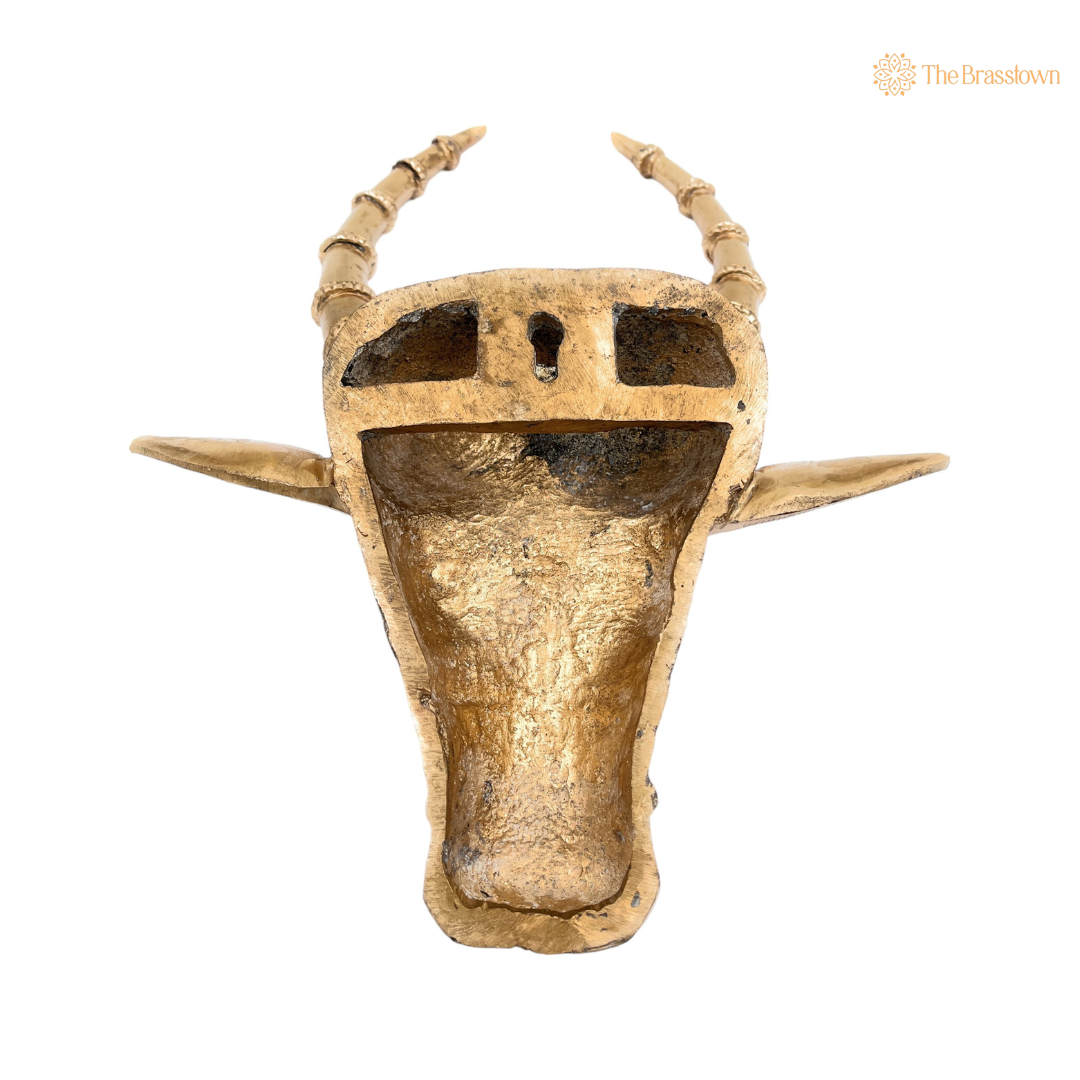 Handcrafted Brass Antelope Head Wall Decor 14.5 Inch
