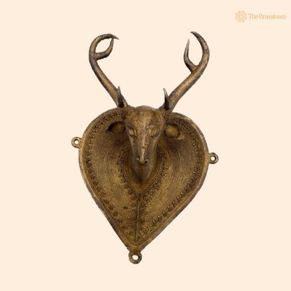 Handcrafted Brass Deer Wall Hanging 8 Inch