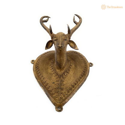 Handcrafted Brass Deer Wall Hanging 8 Inch