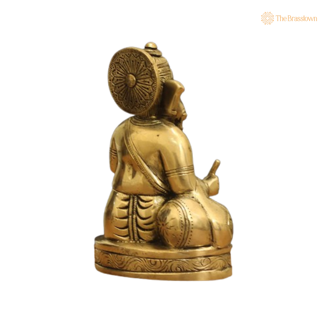 Handcrafted Brass Ganesha in Writing Pose 7.5 Inch