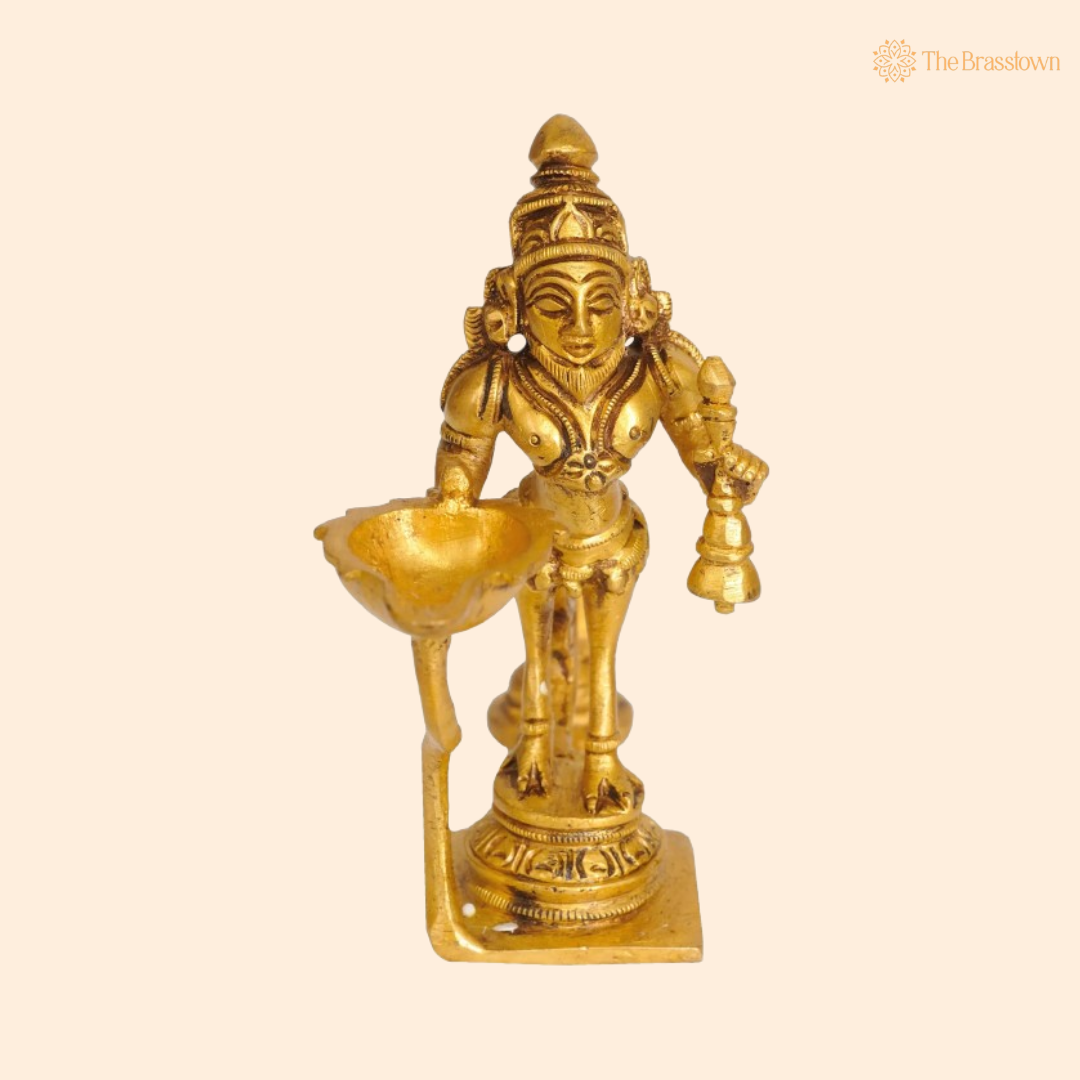 Handcrafted Brass Garuda Deepam Idol 4 Inch