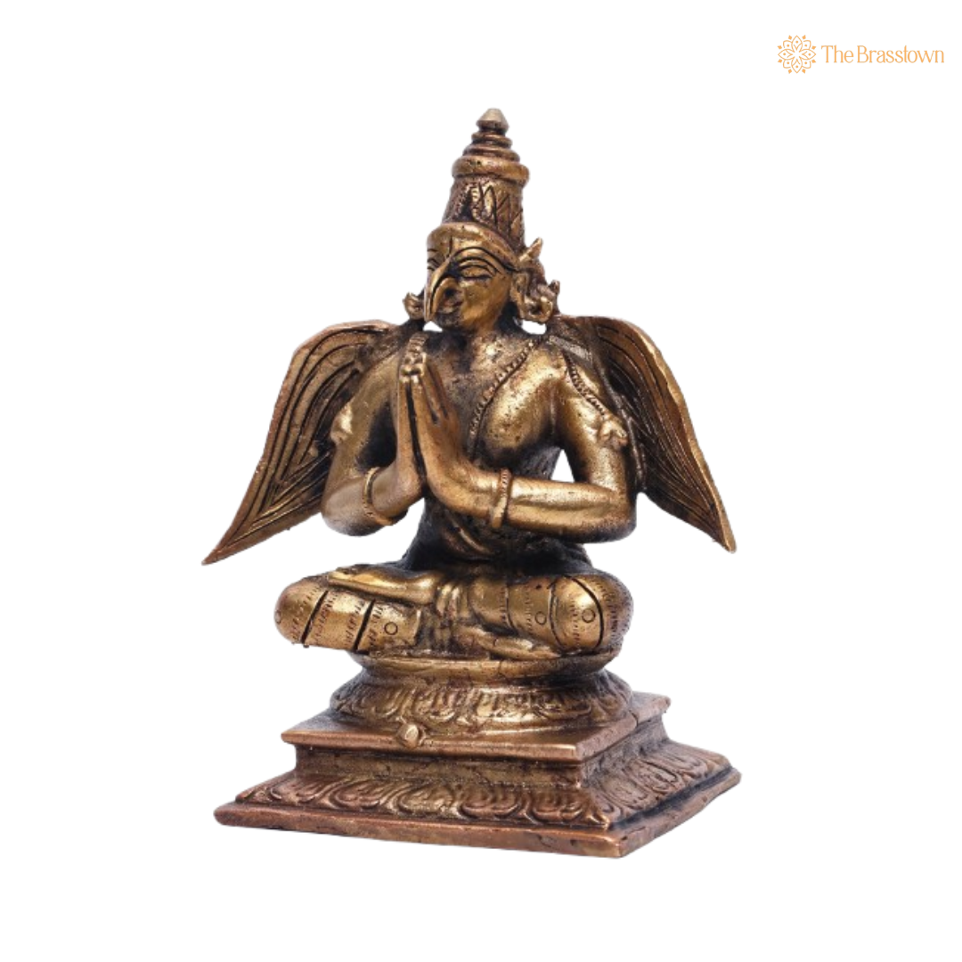 Handcrafted Brass Garuda Idol 4 Inch