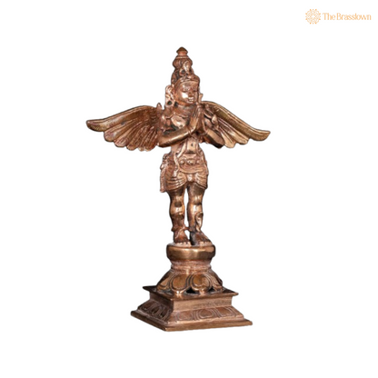 Handcrafted Brass Garuda Idol – Divine Protector of Dharma 5 Inch