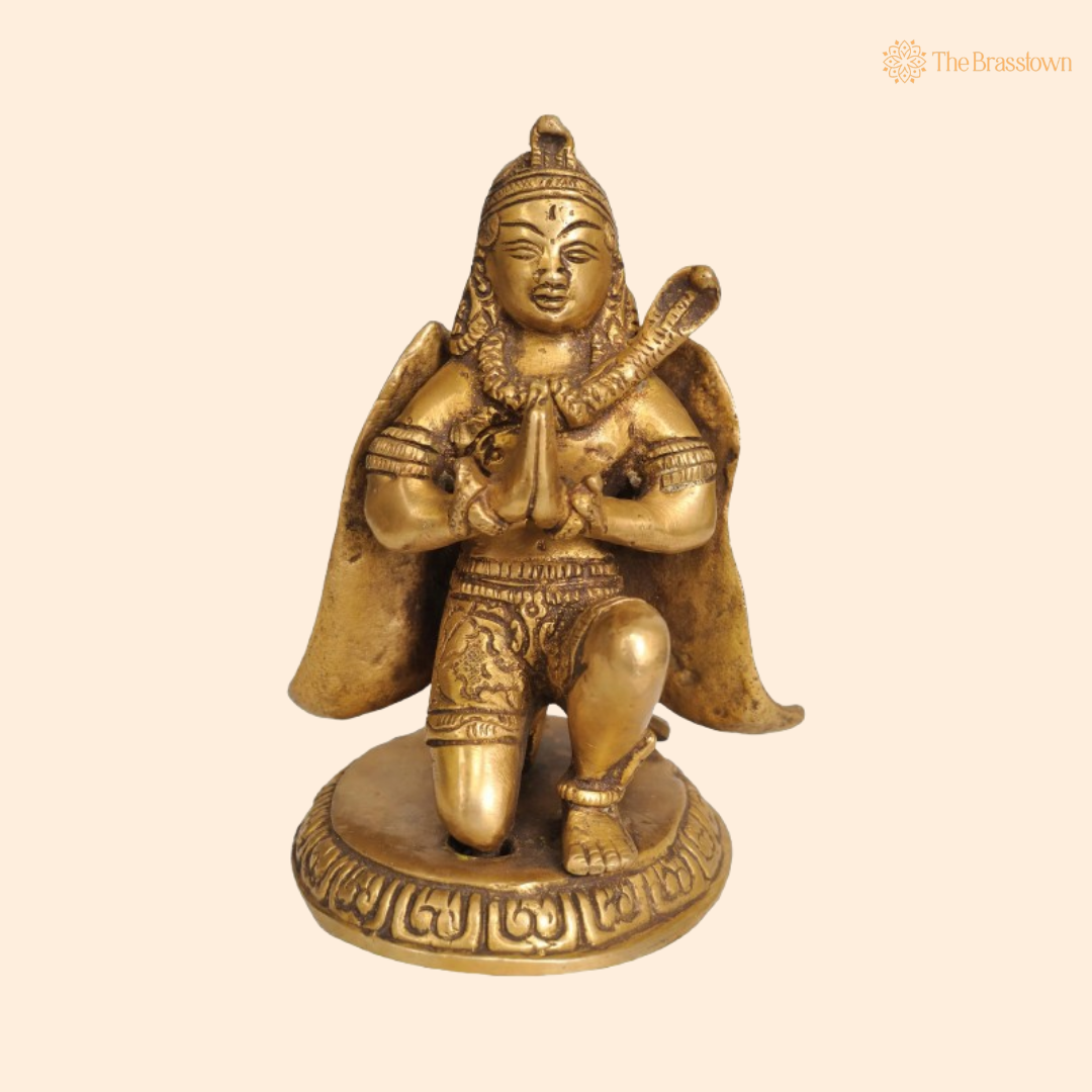 Handcrafted Brass Garuda Idol – The Divine Guardian 6 Inch