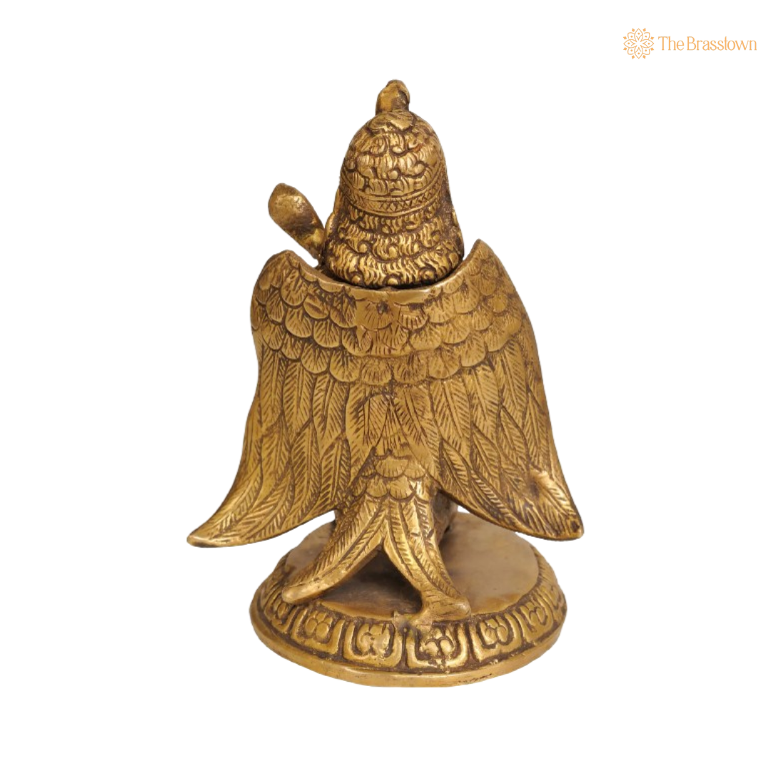 Handcrafted Brass Garuda Idol – The Divine Guardian 6 Inch