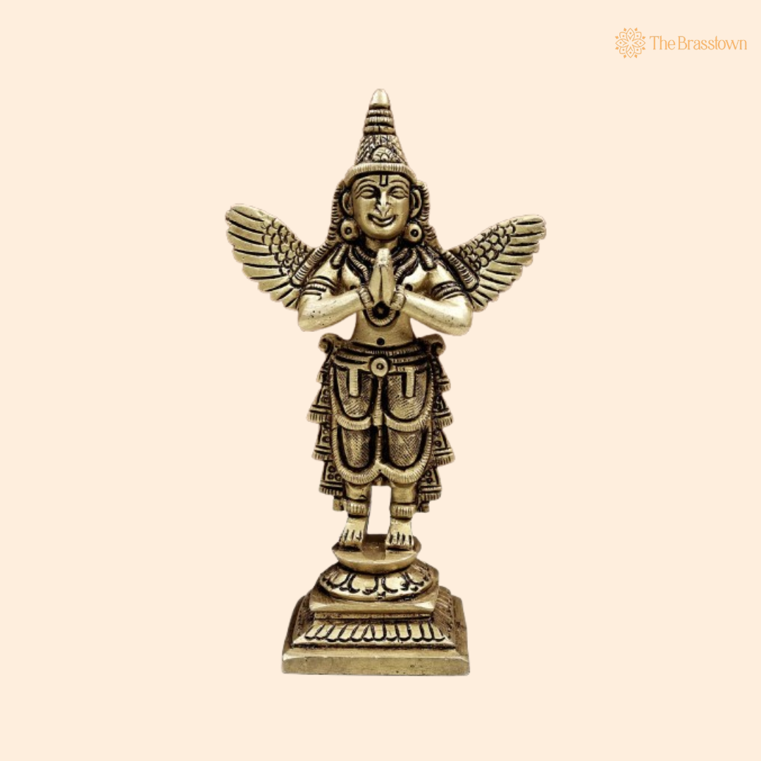 Handcrafted Brass Garuda Idol – The Divine Messenger 6 Inch