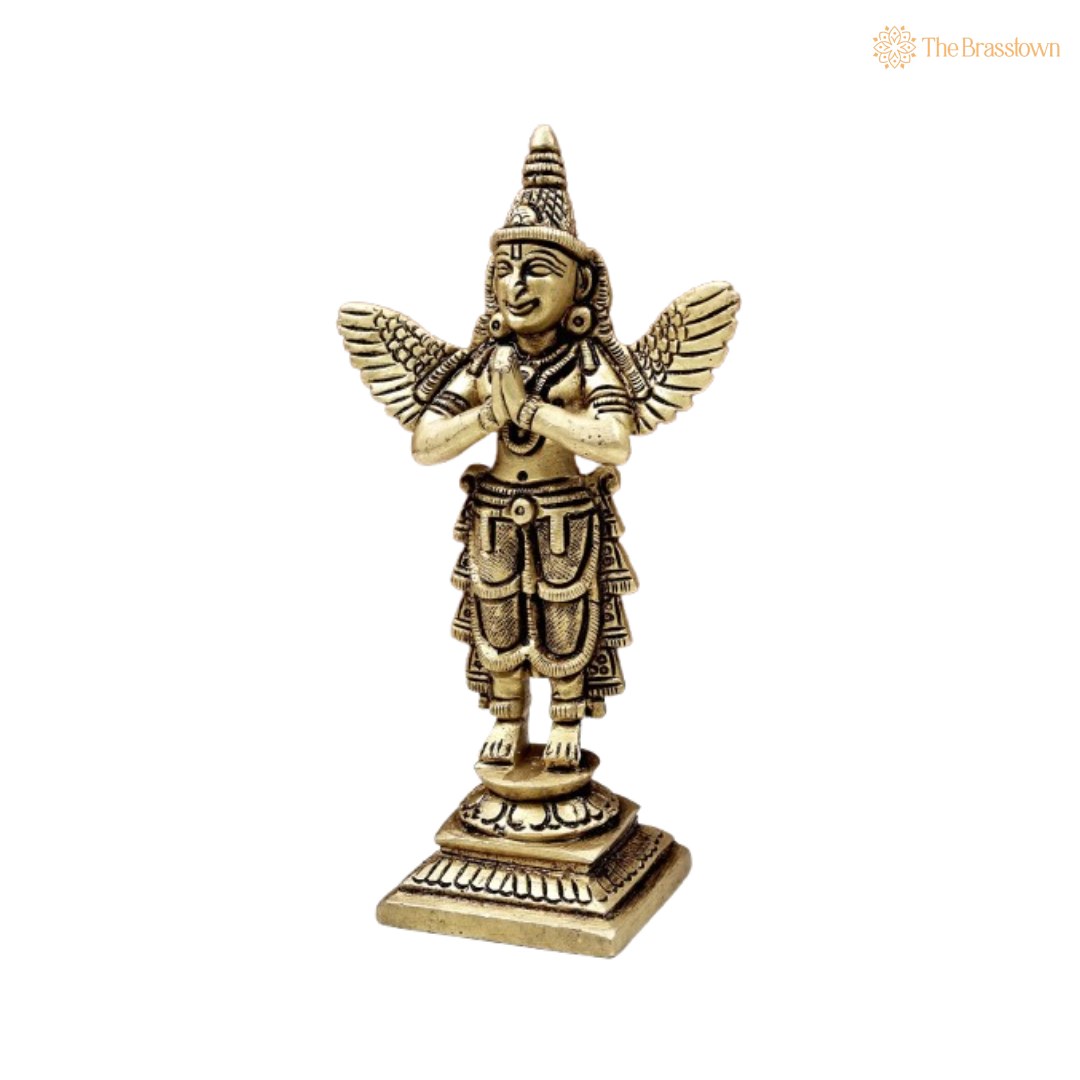 Handcrafted Brass Garuda Idol – The Divine Messenger 6 Inch
