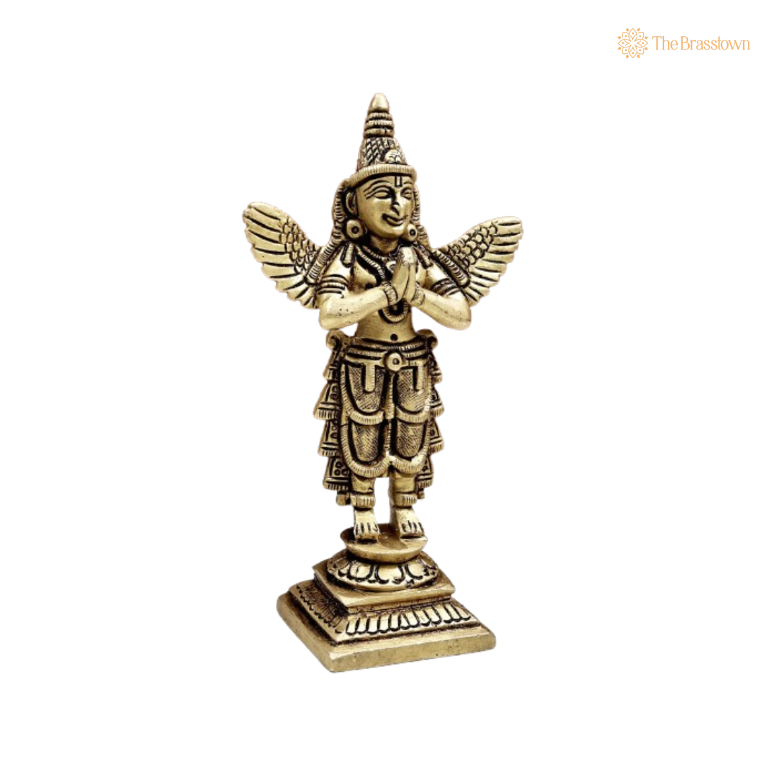 Handcrafted Brass Garuda Idol – The Divine Messenger 6 Inch