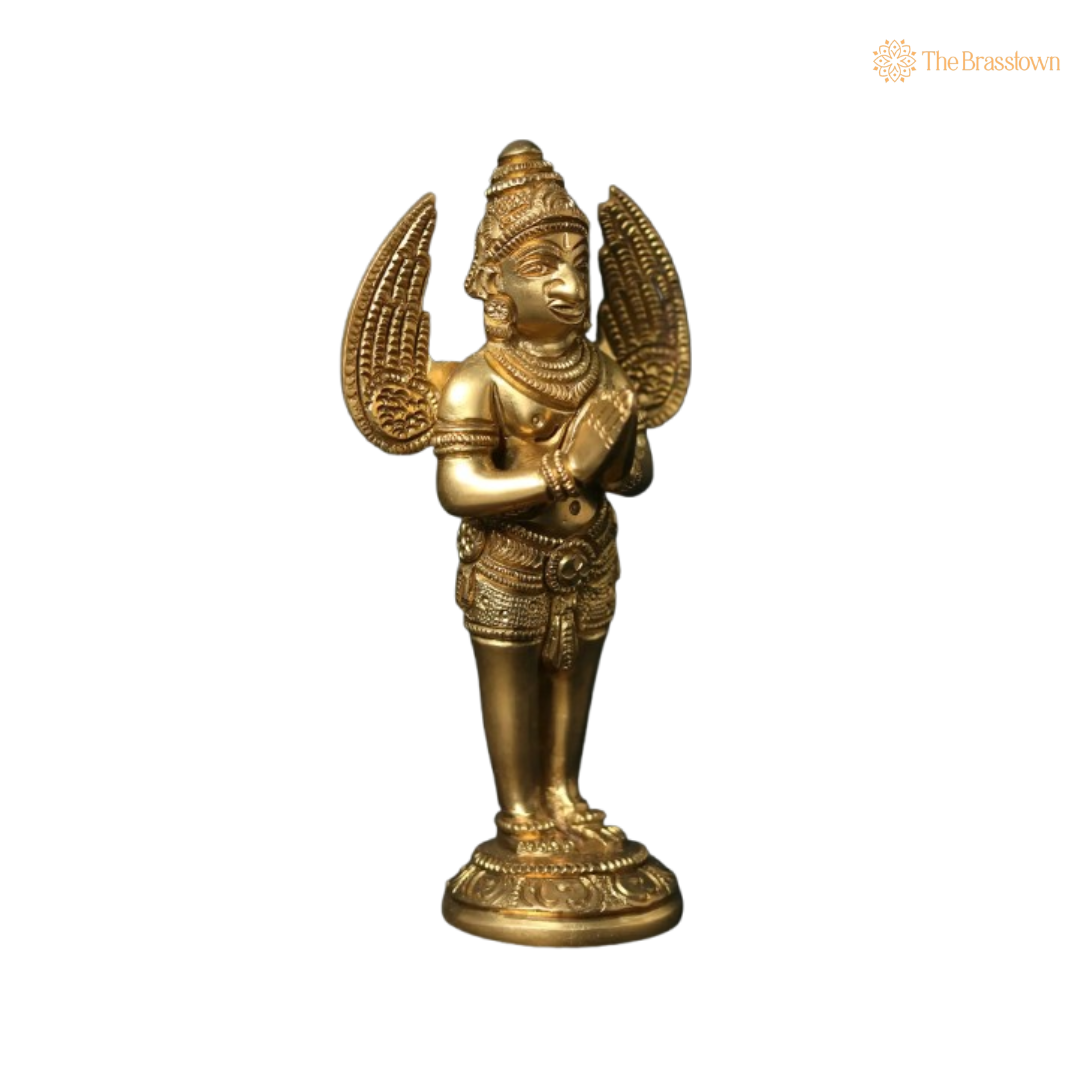 Handcrafted Brass Garuda Idol – The Divine Protector 5 Inch