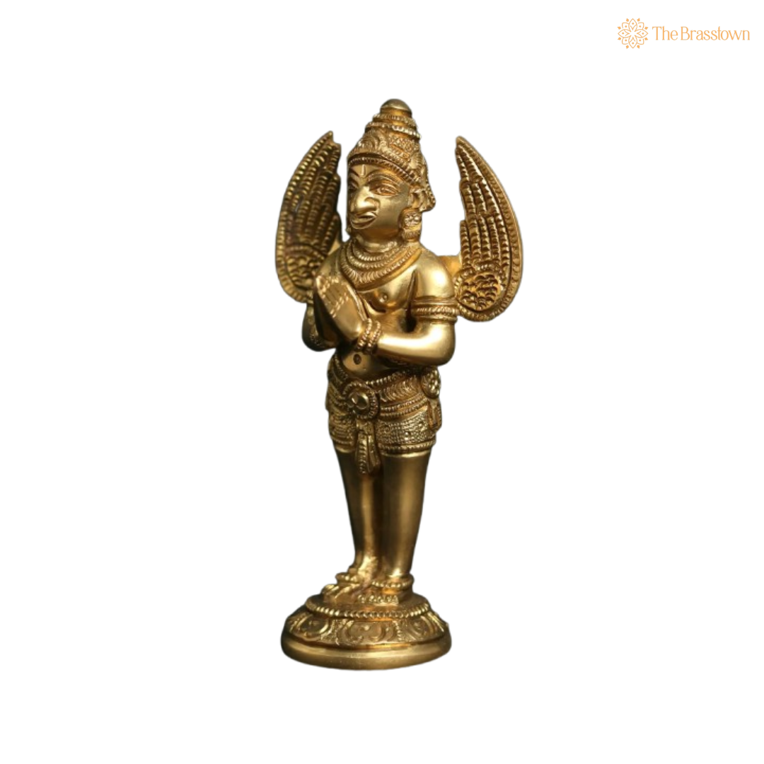 Handcrafted Brass Garuda Idol – The Divine Protector 5 Inch