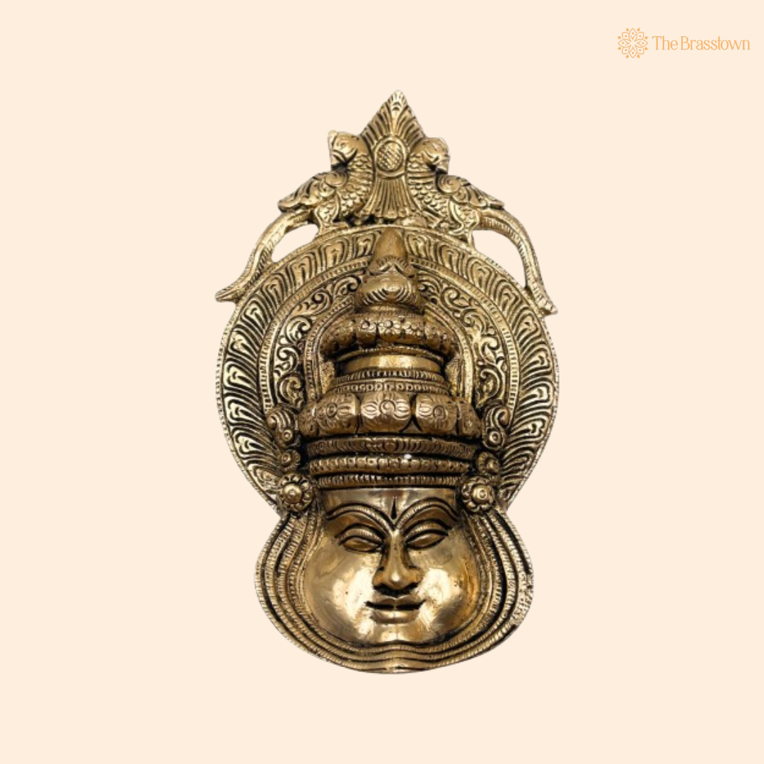 Handcrafted Brass Kathakali Face Wall Hanging 7.5 Inch