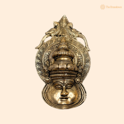 Handcrafted Brass Kathakali Face Wall Hanging 7.5 Inch