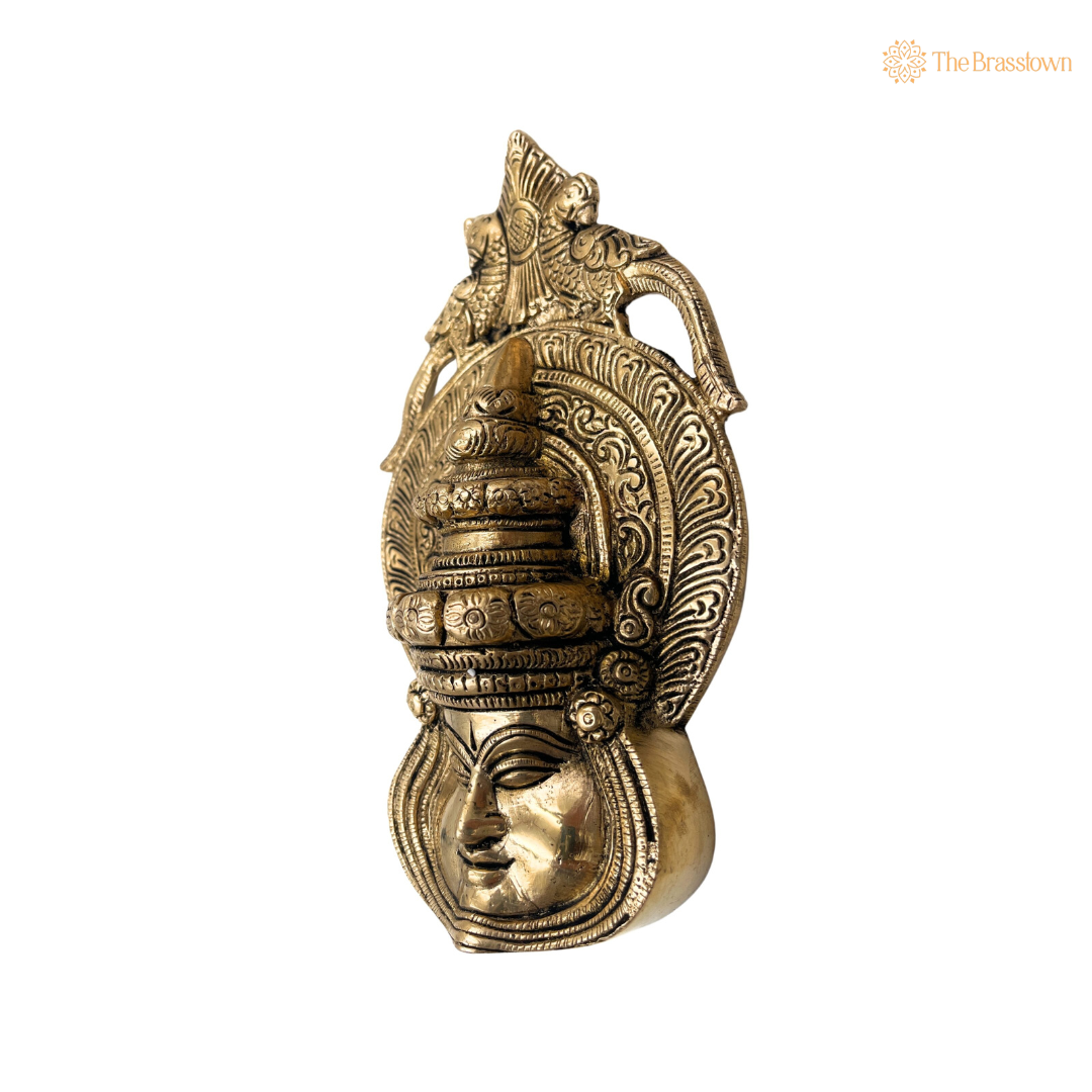 Handcrafted Brass Kathakali Face Wall Hanging 7.5 Inch