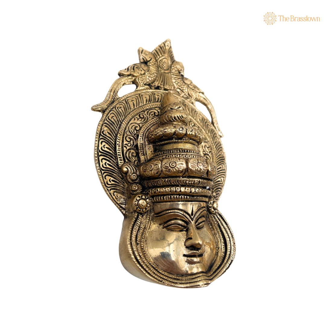 Handcrafted Brass Kathakali Face Wall Hanging 7.5 Inch