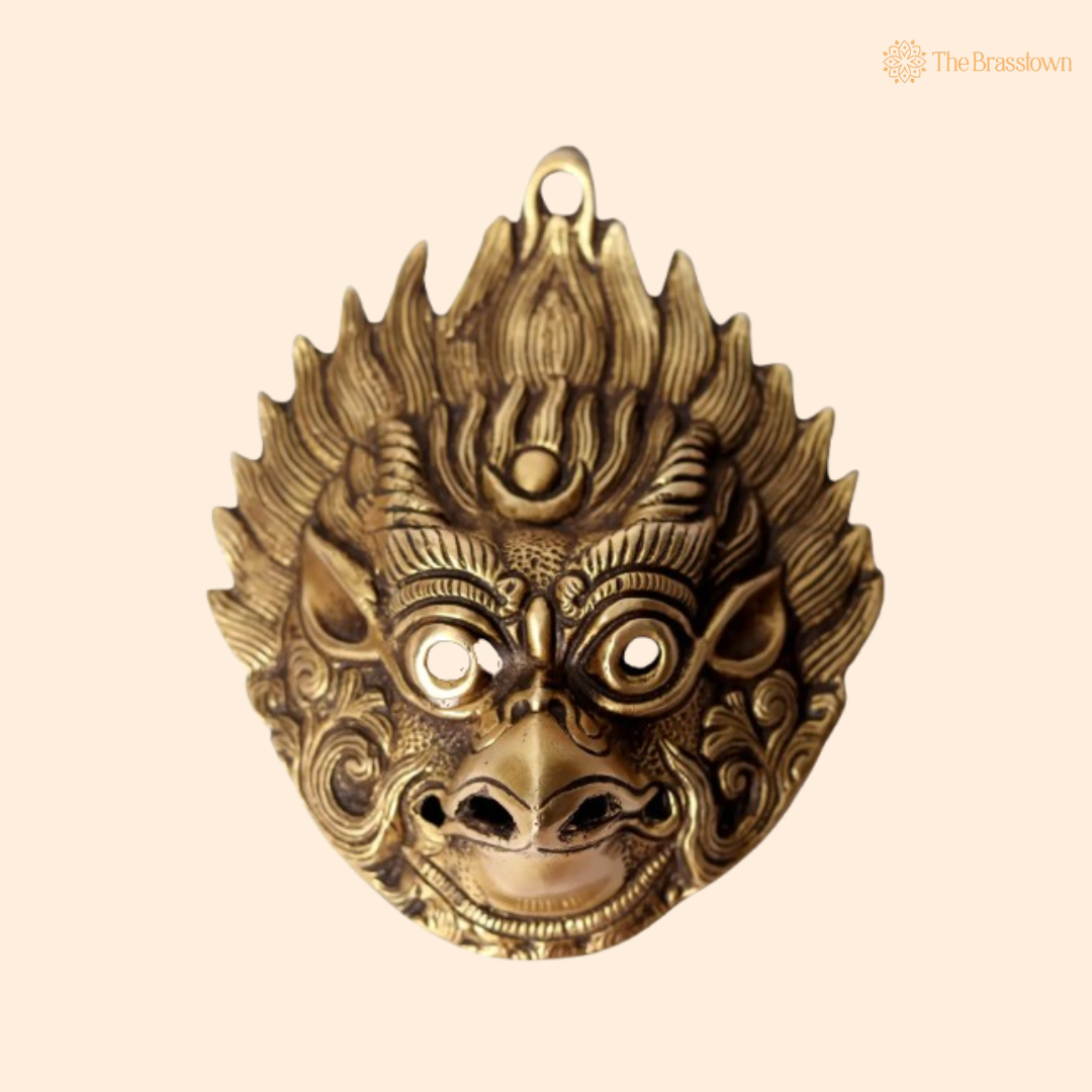 Handcrafted Brass Kirtimukha Wall Mask 5 Inch