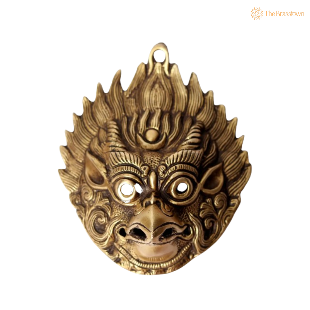 Handcrafted Brass Kirtimukha Wall Mask 5 Inch