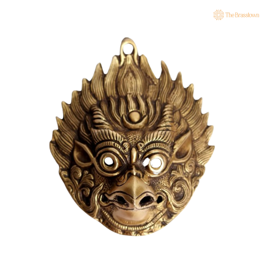 Handcrafted Brass Kirtimukha Wall Mask 5 Inch