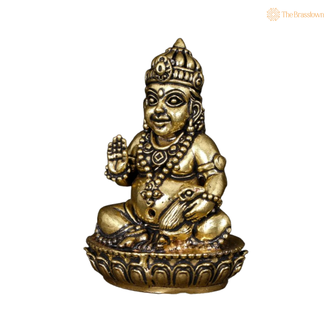 Handcrafted Brass Kubera Idol 2 Inch