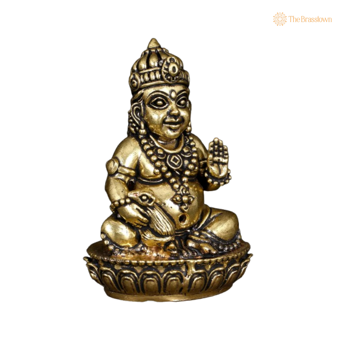 Handcrafted Brass Kubera Idol 2 Inch