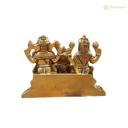 Handcrafted Brass Lakshmi, Ganesha, and Kubera Idol – A Divine Trio 2 Inch