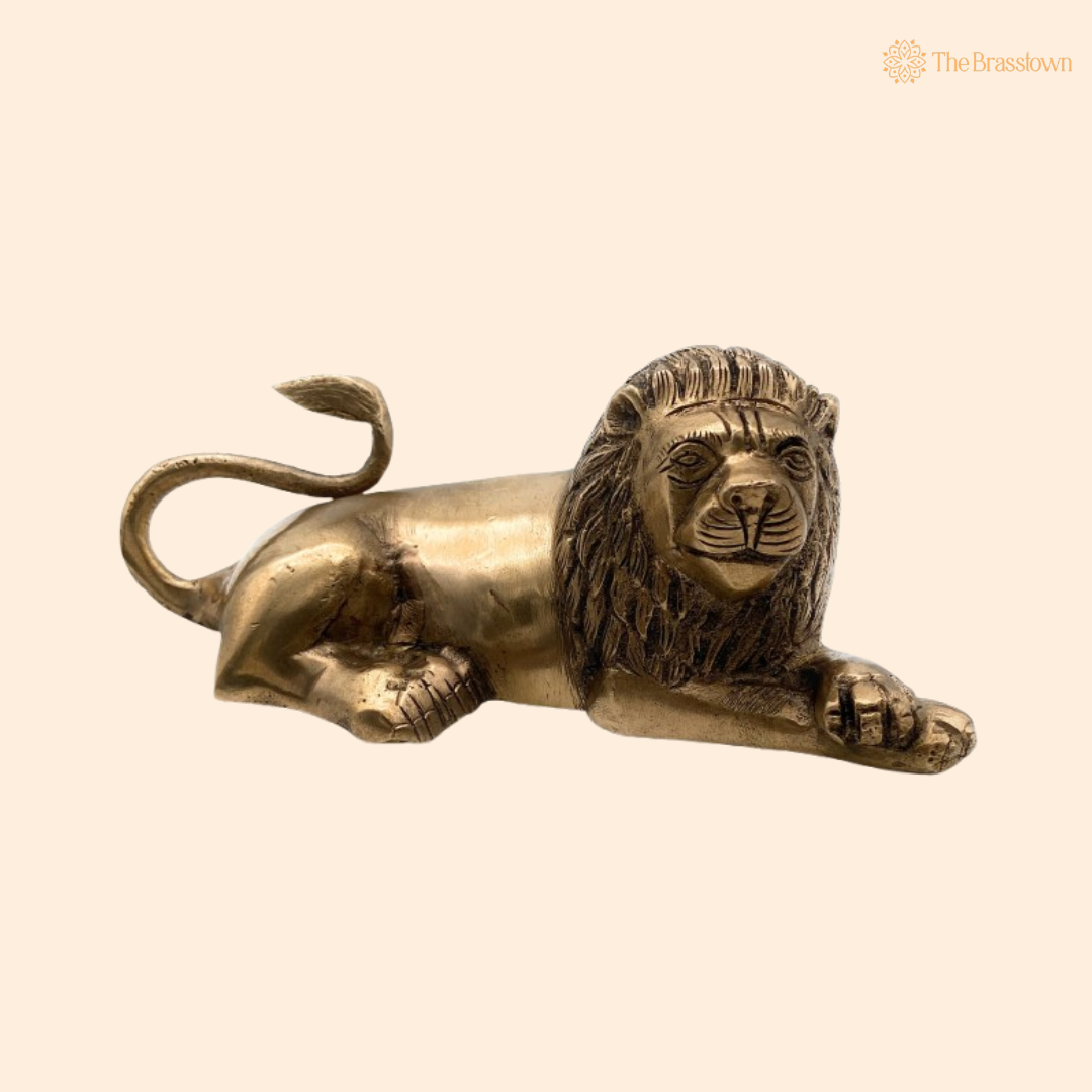 Handcrafted Brass Lion Figurine 3 Inch