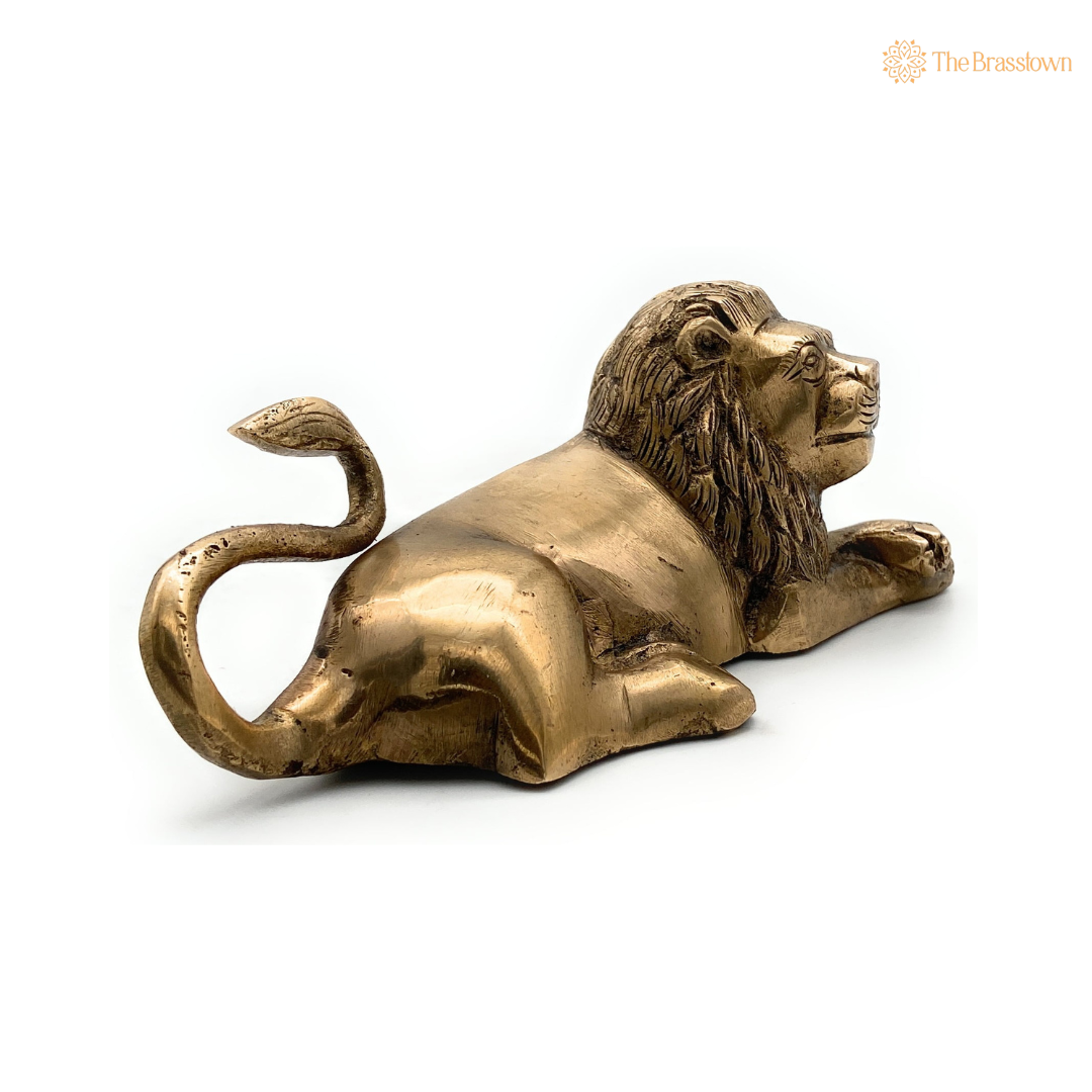 Handcrafted Brass Lion Figurine 3 Inch