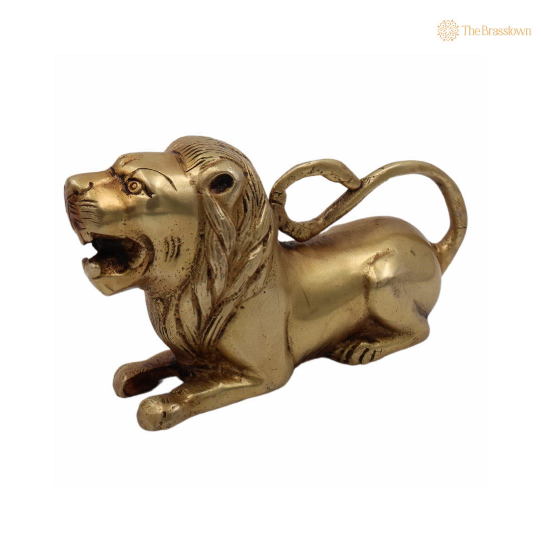 Handcrafted Brass Lion Figurine 3 Inch