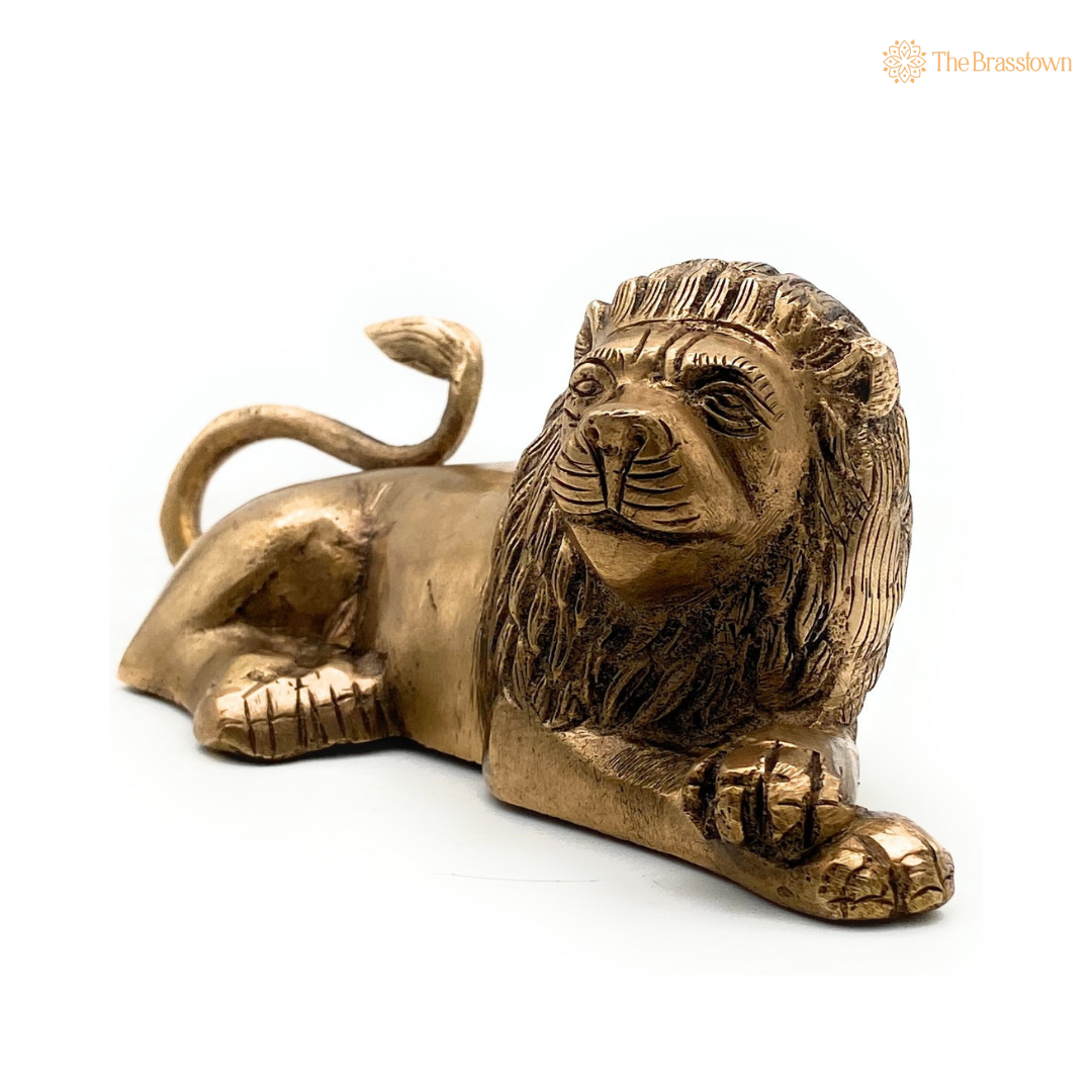 Handcrafted Brass Lion Figurine 3 Inch
