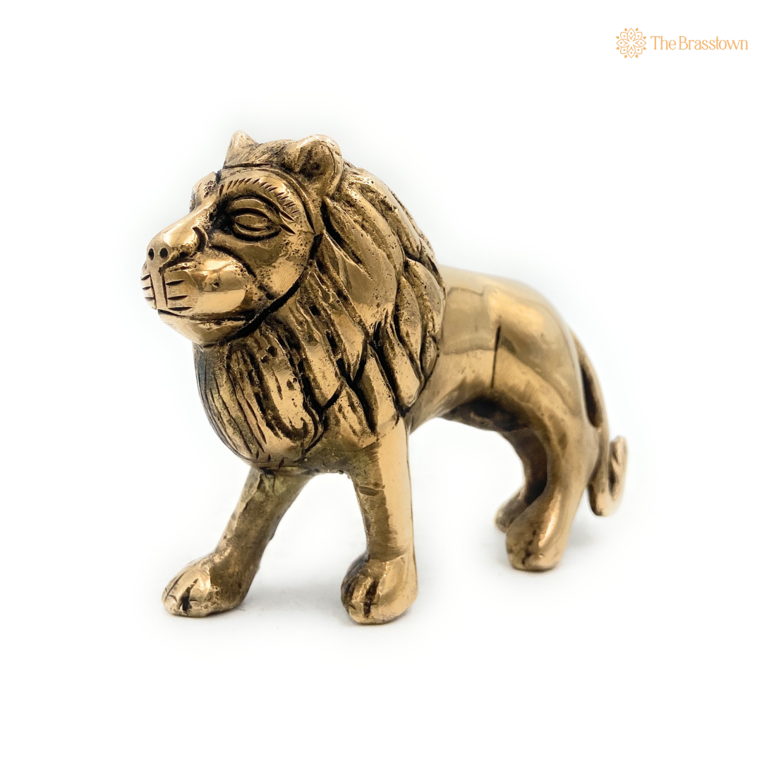 Handcrafted Brass Lion Figurine 3 Inch