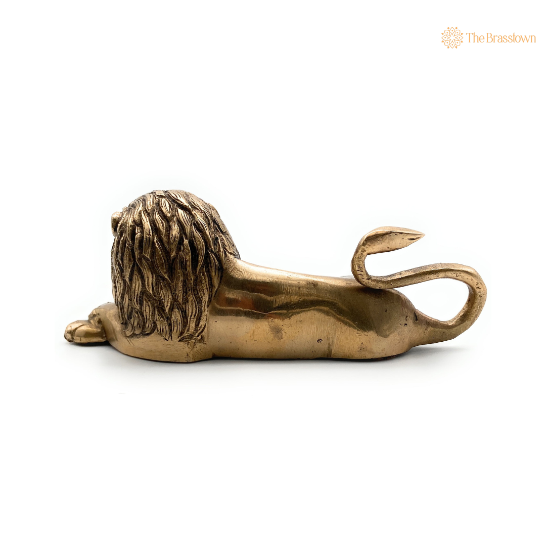 Handcrafted Brass Lion Figurine 3 Inch
