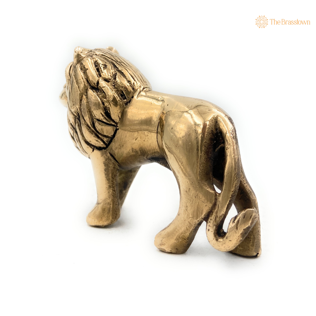 Handcrafted Brass Lion Figurine 3 Inch
