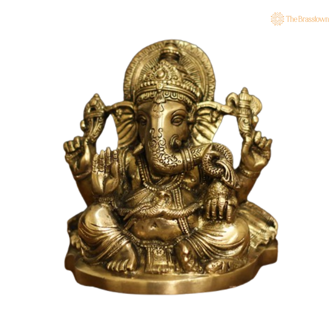 Handcrafted Brass Lord Ganesha Statue 6.25 Inch