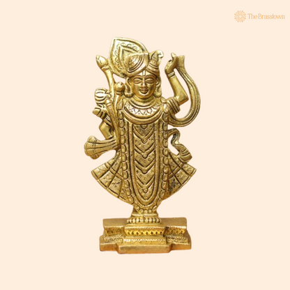 Handcrafted Brass Lord Krishna Idol with Intricate Detailing 7 Inch