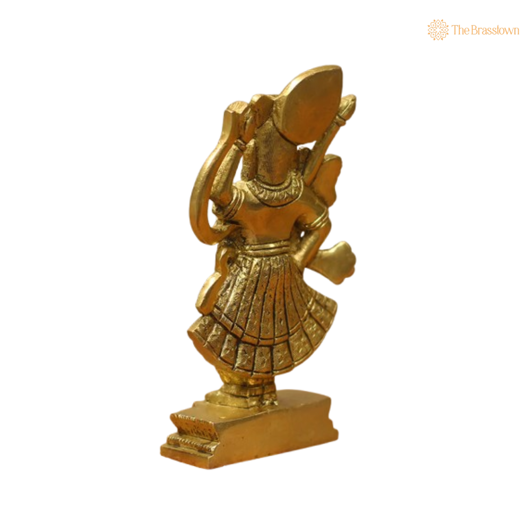 Handcrafted Brass Lord Krishna Idol with Intricate Detailing 7 Inch