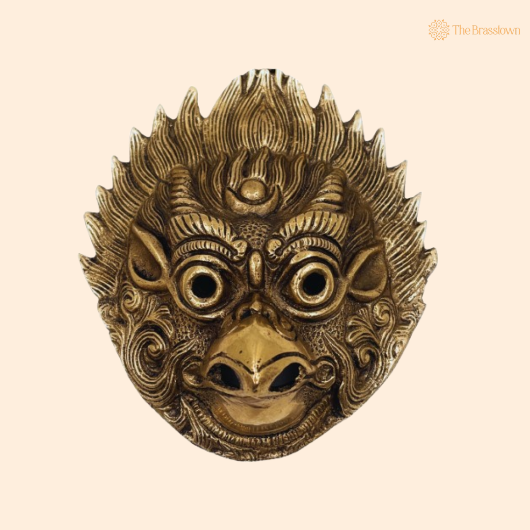Handcrafted Brass Mythical Mask Wall Décor 5.5 Inch