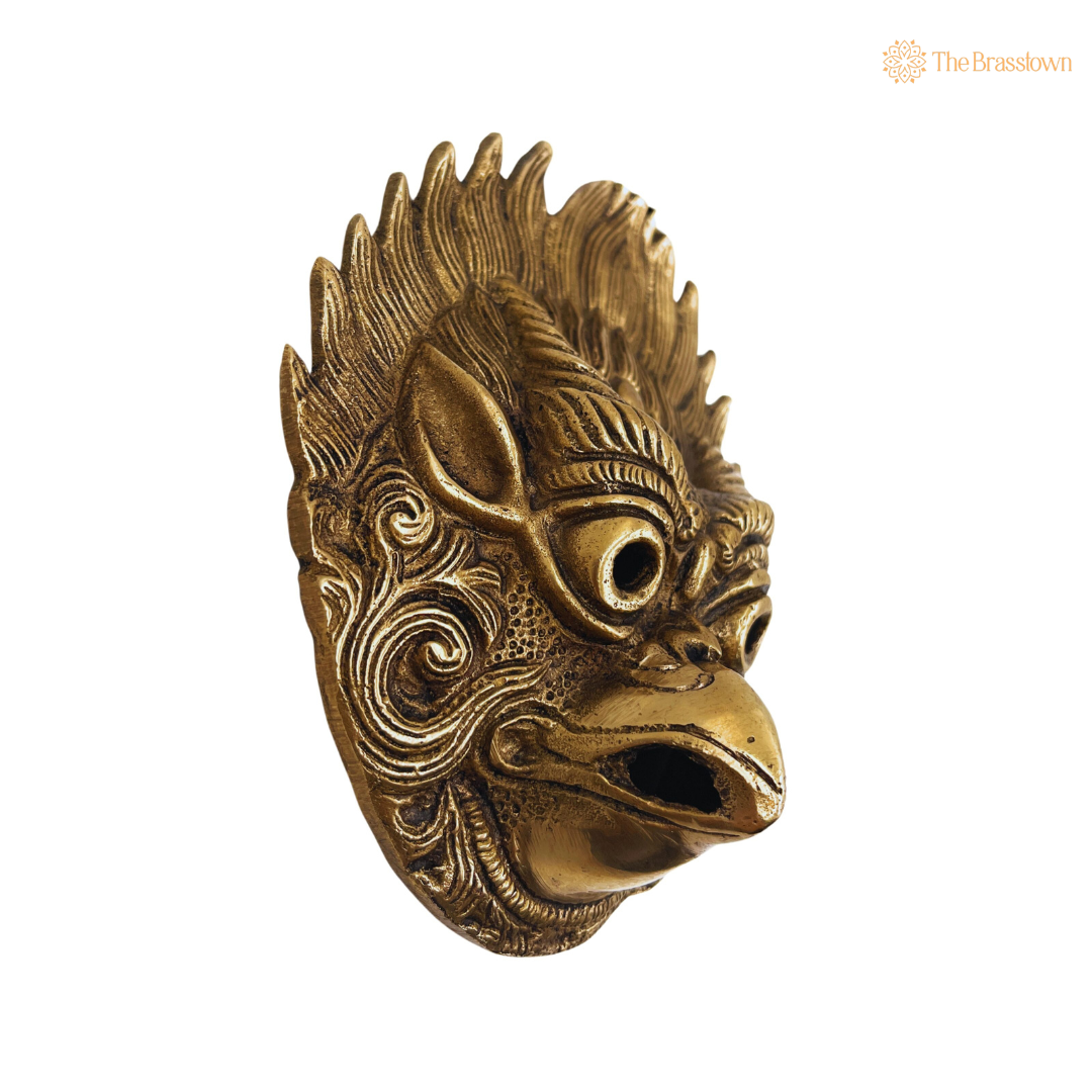 Handcrafted Brass Mythical Mask Wall Décor 5.5 Inch