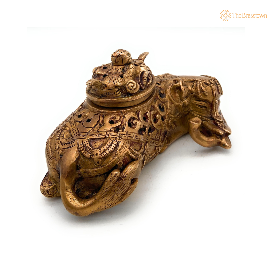 Handcrafted Brass Nandi Incense Burner 4 Inch