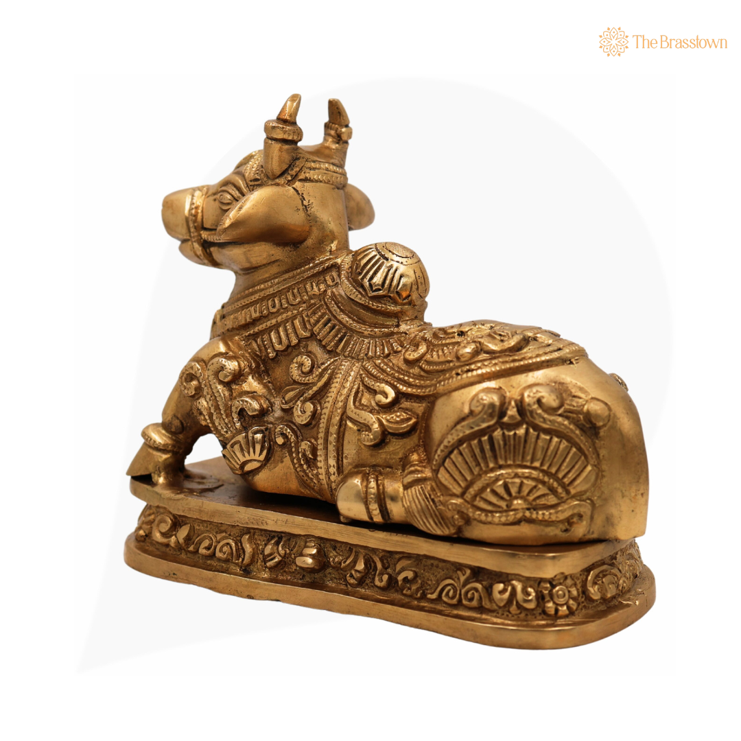 Handcrafted Brass Nandi Statue 6.5 Inch