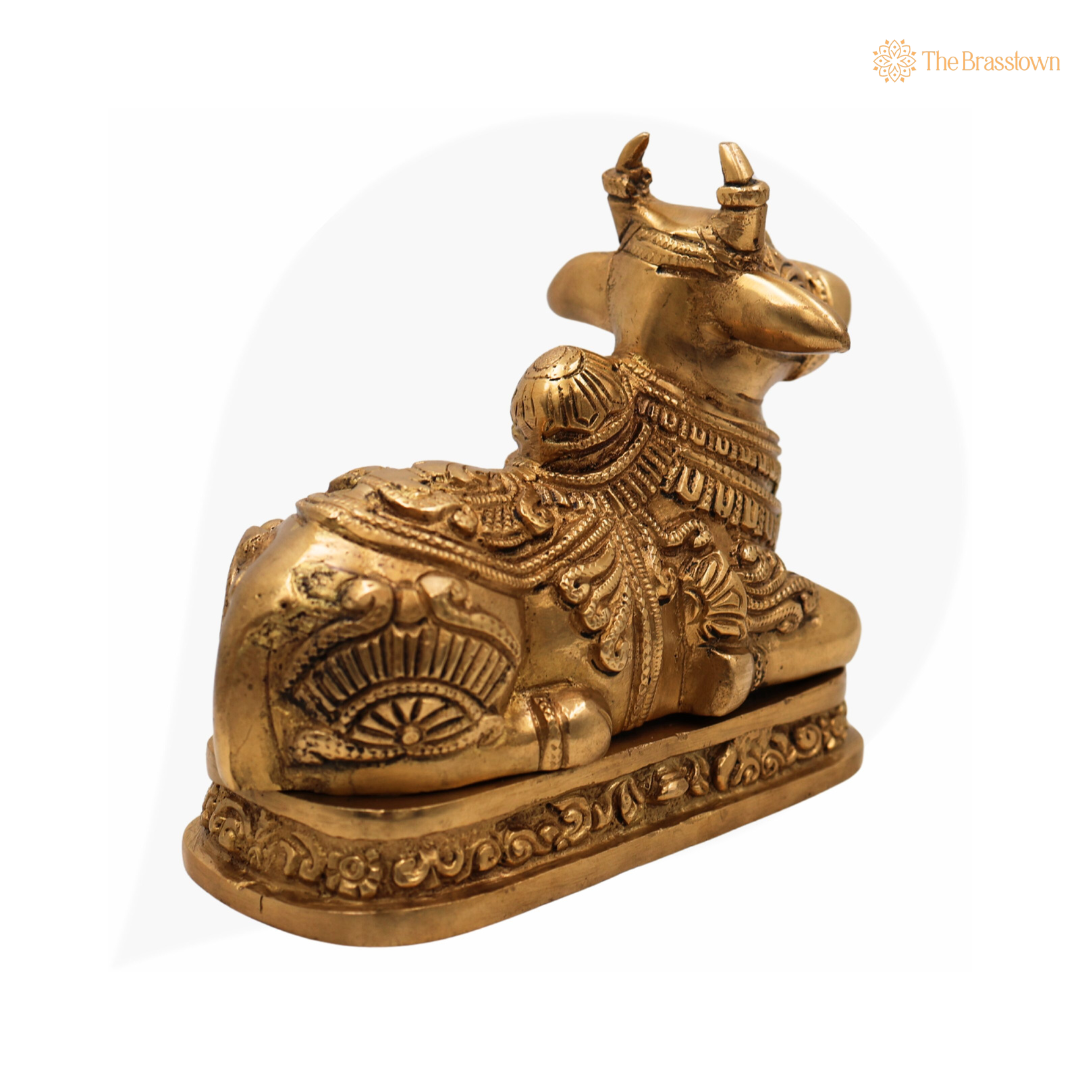 Handcrafted Brass Nandi Statue 6.5 Inch