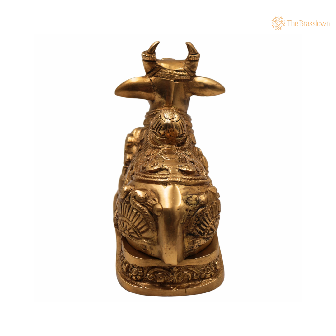 Handcrafted Brass Nandi Statue 6.5 Inch