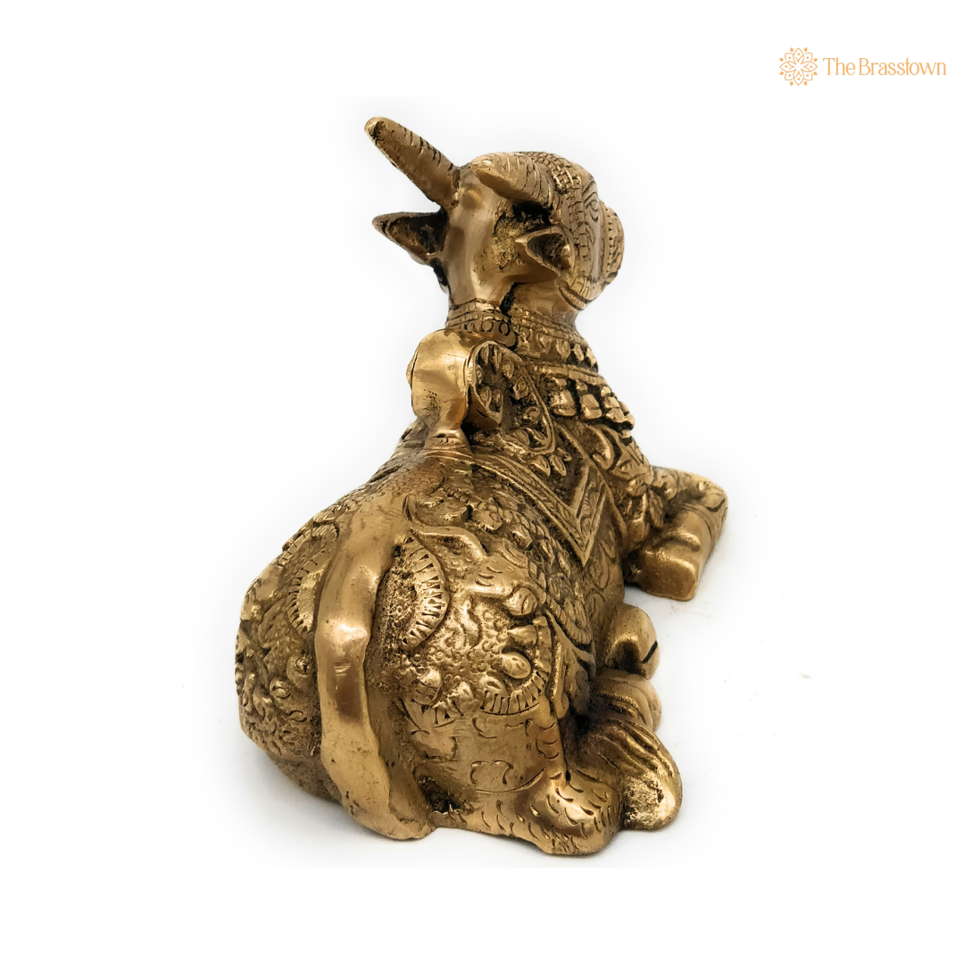 Handcrafted Brass Nandi Statue 4 Inch