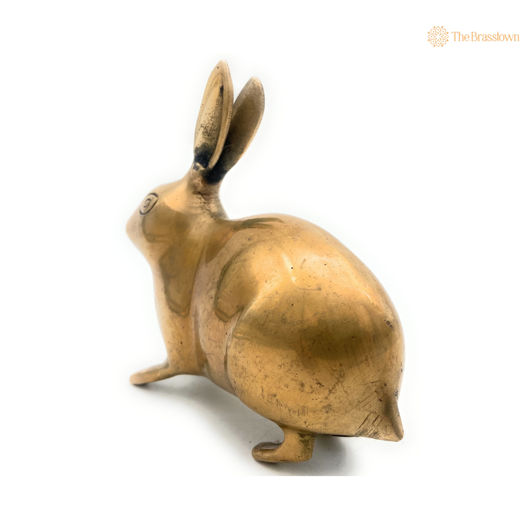 Handcrafted Brass Rabbit Figurine 4.5 Inch