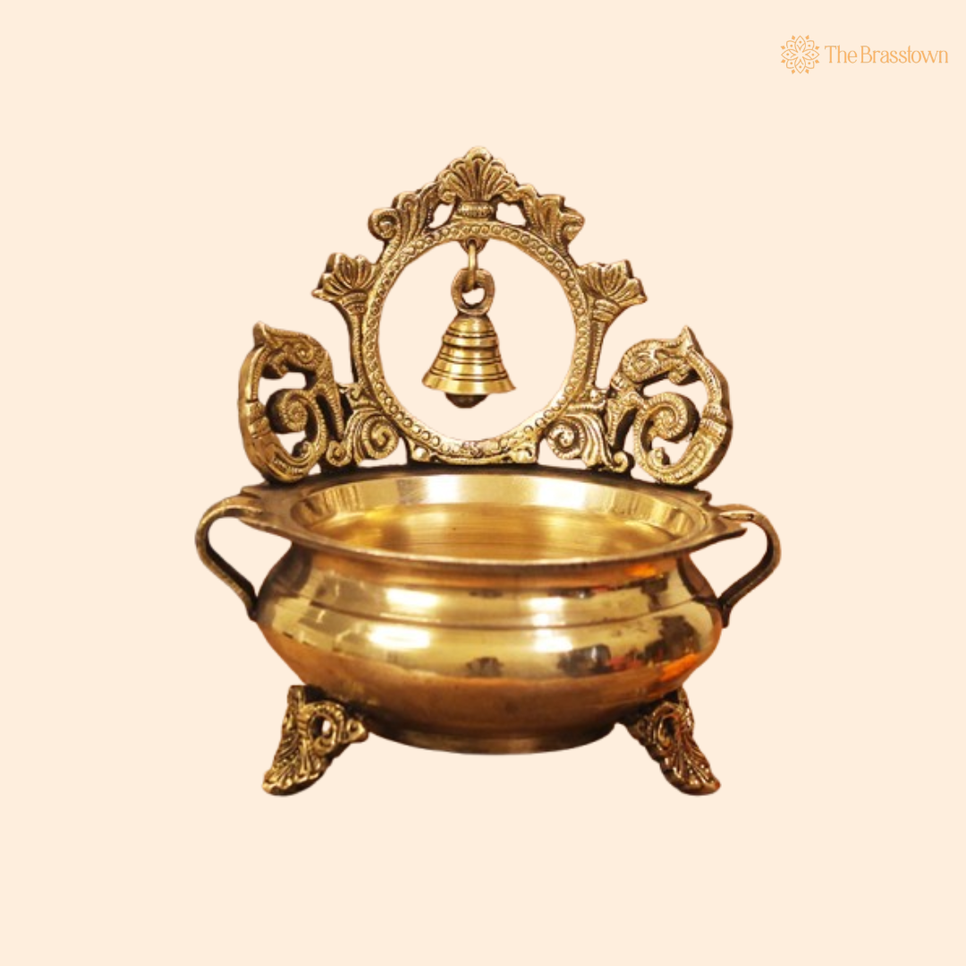Handcrafted Brass Temple Bell Uruli 7 Inch