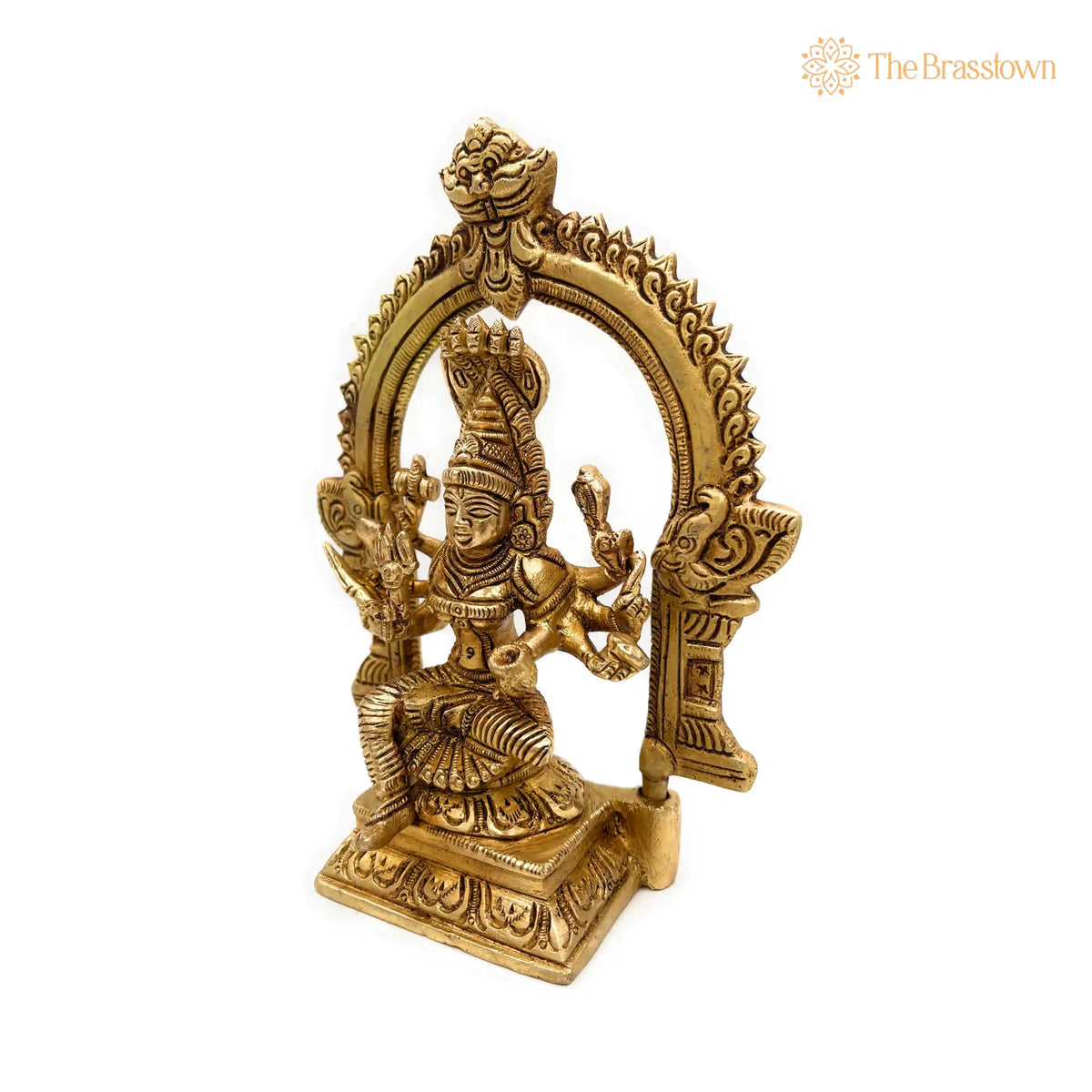 Brass Mariamman Idol – Handcrafted Mariyamma Muthu Mariamman Statue, Samayapuram Amman Vigraham for Puja, Home Mandir &amp; Décor 7 Inch 2