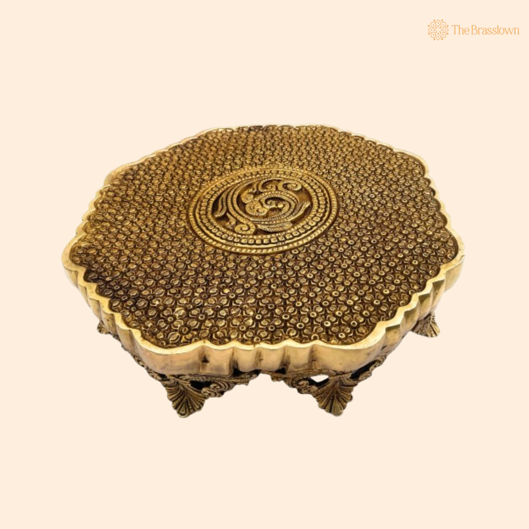 Intricately Designed Brass Pedestal – A Timeless Decorative Treasure 3.5 Inch