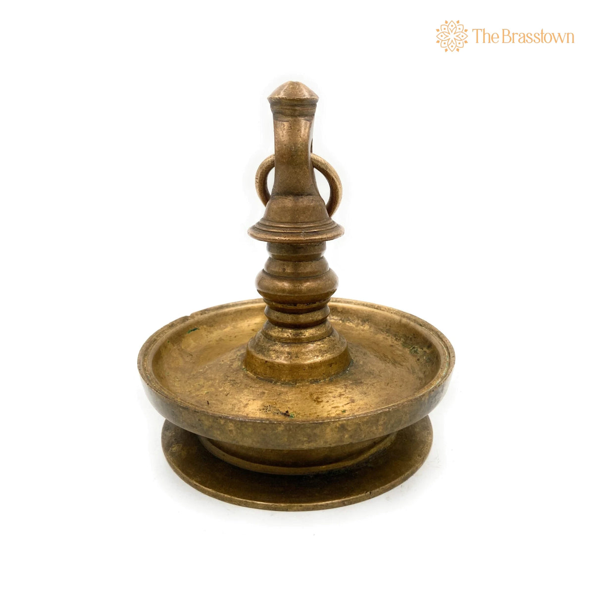 Antique Brass Hanging Lamp – Handcrafted Peetal Pital Pittal Ceiling Lantern for Pooja Room, Temple Light Diya 7 Inch 4