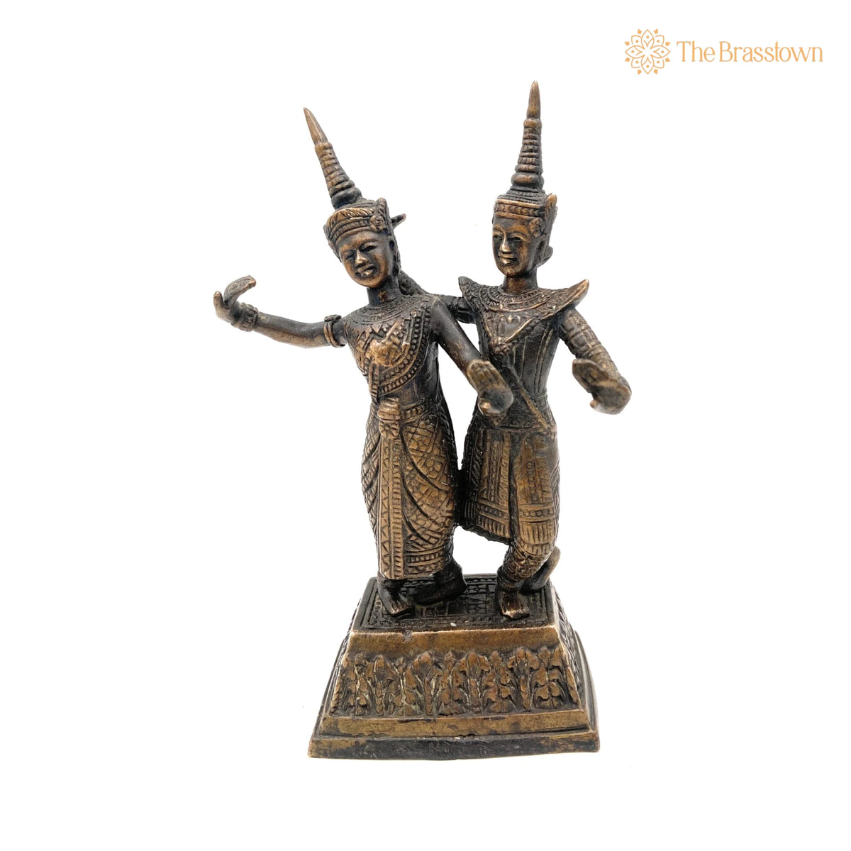 Brass Antique Decorative And Gifting Ancient Dancing Raja – Handcrafted Rani Sculptures for Home Décor &amp; Gifting 8 Inch 2