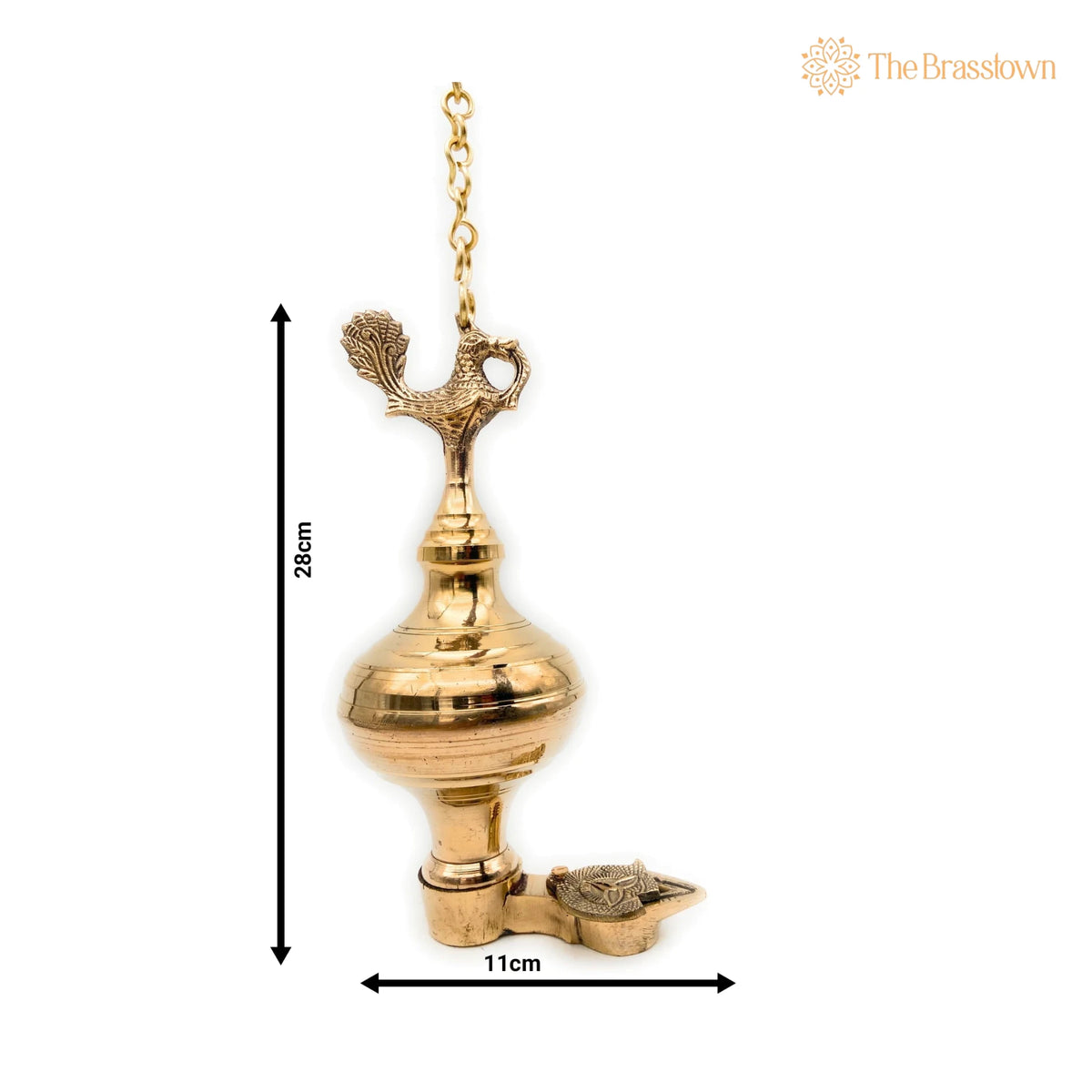 Brass Oil Lamp – Handcrafted Brass Lamp, Hanging Lamp, Brass Hanging Lampdiya, Lamps, Deep, Deepam, Brass Hanging Lamps, Brass Hanging Lights 11 Inch 2