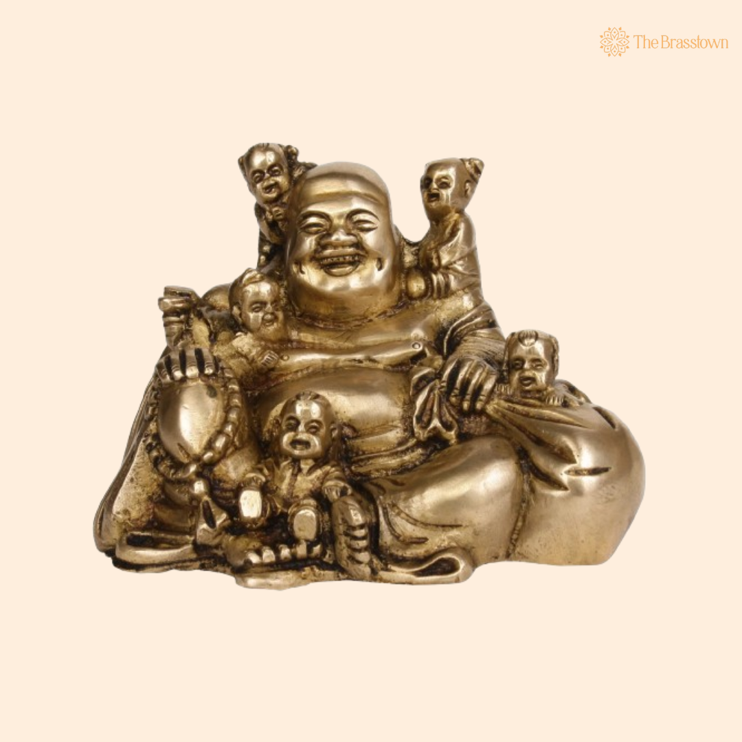 Laughing Buddha with Children 4 Inch