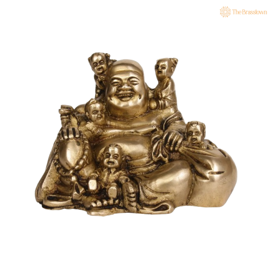 Laughing Buddha with Children 4 Inch